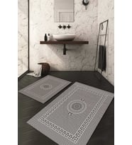 Dijital Baskılı Kaymaz Taban Yıkanabilir 2'li Klozet Takımı Banyo Paspası NDKZ-HT-1399 (Gri)