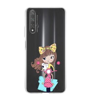Huawei Honor 20 Uyumlu Kapak Vespagirl Tasarımlı Şeffaf Silikon Kılıf