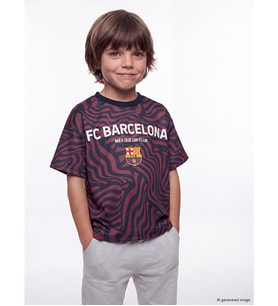 LCW Kids Lacivert Fc Barcelona Lisanslı Erkek Çocuk Tişört