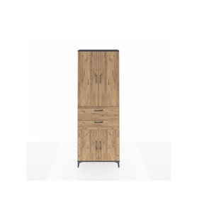 Arges Dolap 4 Raflı 2 Çekmeceli 4 Kapaklı 88x30x243 Antrasit-Çam