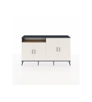 Arges Konsol 4 Raflı 4 Kapaklı 176x30x99 Antrasit-Aytaşı/Çam