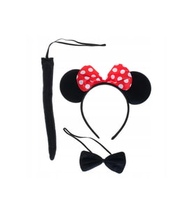 Minnie Mouse Kostüm Seti Taç Kuyruk Papyon Gösteri Seti