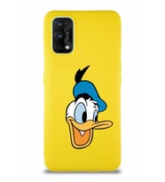 Realme 7 Pro Soft Premier Kapak Donald Duck-A Tasarımlı Silikon Kılıf - Sarı (Şeffaf)