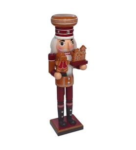 1 Adet 35cm Ahşap Kurşun Asker Fındıkkıran Kurabiye Adam Gingerbread Mod.2