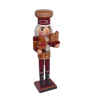 1 Adet 35cm Ahşap Kurşun Asker Fındıkkıran Kurabiye Adam Gingerbread Mod.2