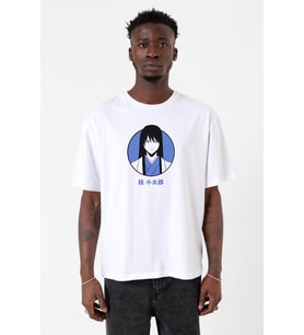 Gintama Anime Kotaro Minimal Beyaz Erkek Oversize Tshirt