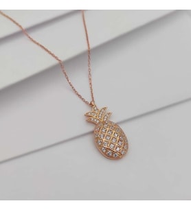 Gümüş Ananas Kolye 925 Ayar (Karışık)
