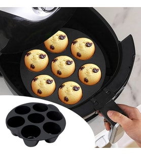 Durukar® 7 Gözlü Silikon Çok Amaçlı Airfryer Muffin Cupcake Kek ve Çörek Pişirme Kalıbı