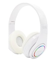 Abk03 Kablosuz Rgb LED Bluetooth Kulaklık Beyaz Bağlantılı Kulak Üstü Kablosuz (Turkuaz)