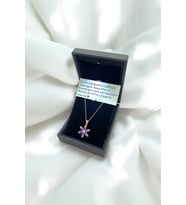 (IŞIKLI KUTU) 925 Ayar Gümüş Lotus Çiçeği Kadın Kolye