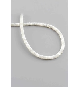 Sedef Doğal Taş Parlak Beyaz Rondela Kesim 4x2mm Dizi [AA]