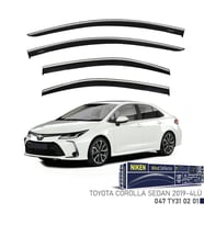 Toyota Corolla Sedan Kromlu Cam Rüzgarlığı Niken 2019+ Sonrası Modellere Uyumlu (Beyaz)