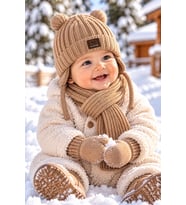 KİTTİ 26150-07 0-18 AY ERKEK BEBEK ATKI BERE ELDİVEN SET