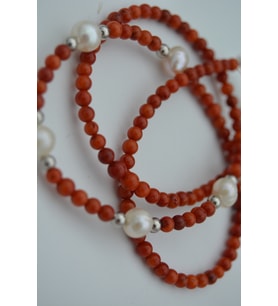 STONEAGE Mercan ve İncili Bayan Kolye