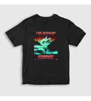 Presmono Unisex Çocuk Siyah Tour Starboy The Weeknd T-Shirt 159009tt