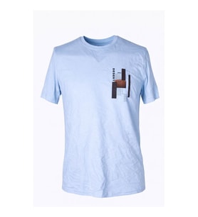 Trender 26Y595000001 Açık Mavi Erkek T-Shirt Desert O Yaka Baskılı