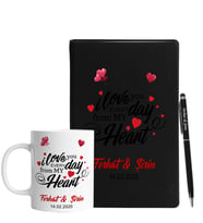 Sevgililer Gününe Özel Siyah Defter Kalem & Kupa Hediye Seti 8