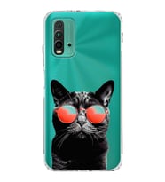 PrintiFy Xiaomi Redmi 9T ile Uyumlu Kedi 3 Kamera Korumalı Şeffaf Kılıf