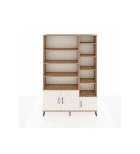 Arges Dolap 10 Raflı 3 Kapaklı 132x30x195 Çam-Aytaşı/Çam