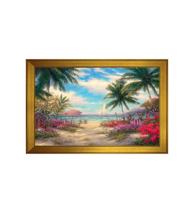 Manzara Temalı Kanvas Tablo 50 x 70 cm Gold Çerçeve
