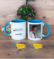 Hekim Kupa Bardak Mavi Fotoğraflı Tıp Bayramı Hediyesi Doktora Hediye