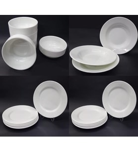öğrenci işi 16 Parça 4 Kişilik Melamin Yemek Servis Tabak Takımı Kaseler Tabaklar Büyük Küçük
