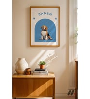 Kişiye Özel İsimli Evcil Hayvan Posteri Köpek, Ahşap Çerçeveli Duvar Tablosu