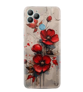 GM22 Pro Kılıf HD Resim Baskılı Kırmızı Çiçek StKd -098