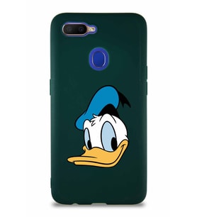 Oppo A5S Soft Premier Kapak Donald Duck-B Tasarımlı Silikon Kılıf - Yeşil (Şeffaf)