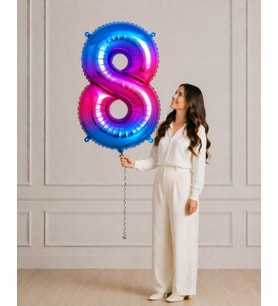76 cm Renkli 8 Rakamı Helyumlu Balon