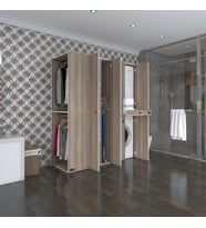 Kenzlife çamaşır-kurutma makinesi dolabı ve giysi dolabı çekmeceli eşari sol crd 187*160*60  banyo (Beyaz)