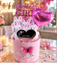 Doğum Günü Hediyesi Kız Arkadaşa Kıza Sevgiliye Hediye Birthday Aksesuarlı Ayıcık Buketi Kalpli Aynalı Hediye Kutusu