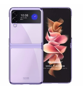 Microsonic Samsung Galaxy Z Flip 3 Kılıf Shell Platinum Mor