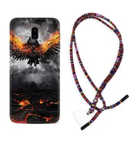 Samsung J6 Plus J7 Prime J7 Pro M20 Kılıf Boyun Asklı Rasta Silikon Ateş Kartalı 1766