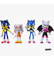 Sonic 8li Figür Set Mavi Kirpi Sonik ve Arkadaşları Tails Knuckles Dolgulu Malzeme