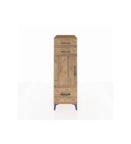 Kronos Dolap 2 Raflı 3 Çekmeceli Tek Kapaklı 44x59x134 Çam-Çam