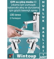 #Musluk 1080 Derece Döner Robotik Kol Mutfak Banyo Lavabo Tasarruflu Filtreli Akrobat Musluk Başlığı