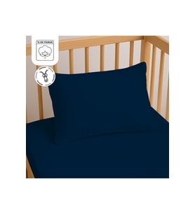 %100 Pamuk Fermuarlı Bebek Yastık Kılıfı 35x45 cm (2 Adet) – Doğal & Yumuşak - Lacivert