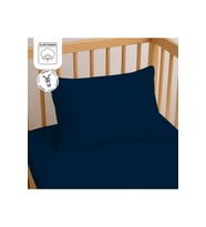 %100 Pamuk Fermuarlı Bebek Yastık Kılıfı 35x45 cm (2 Adet) – Doğal & Yumuşak - Lacivert