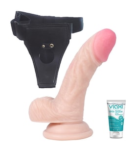 Shop En Çok Satılan Güçlü Vantuza Sahip Belden Bağlamalı Realistik Dokuda Yapay Penis+Jel