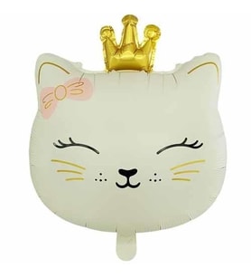 22" Folyo Balon Kedi Krem