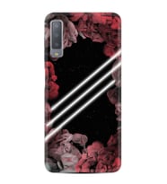 Samsung Galaxy A7 2018 Kılıf Silikon Desen Özel Seri Flowers Line 1732