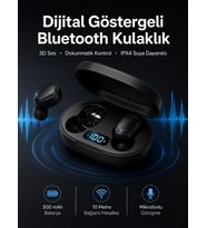 İkili Bluetooth Kulaklık Dijital Göstergeli Uzun Pil Ömrü Yüksek Ses Kaliteli Yeni Nesil