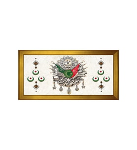 Etnik Motifli Kanvas Tablo 80 x 110 cm Gold Çerçeve