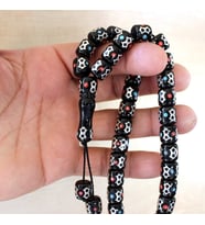  Koleksiyonluk Erzurum Oltu Taşı Tesbih Özel  İşlemeli Usta İşçilikli İri Taneli Tesbih 10,5x10,5 mm