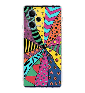 PrintiFy Xiaomi Redmi Note 12 Pro 5G ile Uyumlu 1mm Slim Fit Retro Colors 4 Baskılı Şeffaf  Kılıf