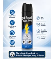 Çok Amaçlı Böcek Spreyi 300 Ml Sivrisinek Karasinek Hamamböceği İçin Kapalı Alan Aerosol Sprey