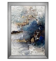 Soyut Şekiller Motifli Kanvas Tablo 50 x 70 cm Silver Çerçeve