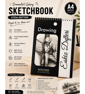 DreamArt Galery A4 Sketchbook Eskiz Defteri Çizim Defteri