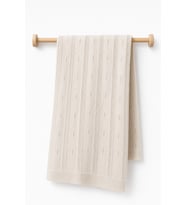 %100 Pamuk Triko Bebek Battaniyesi 85x95 cm Unisex Bebek Örgü Battaniye Taş